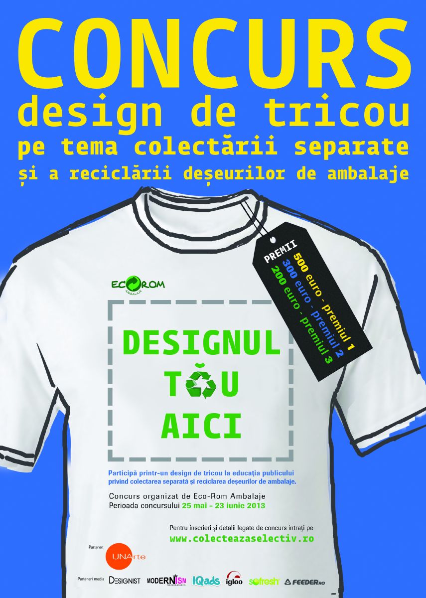 Se cauta un design creativ de tricou pe tema reciclarii